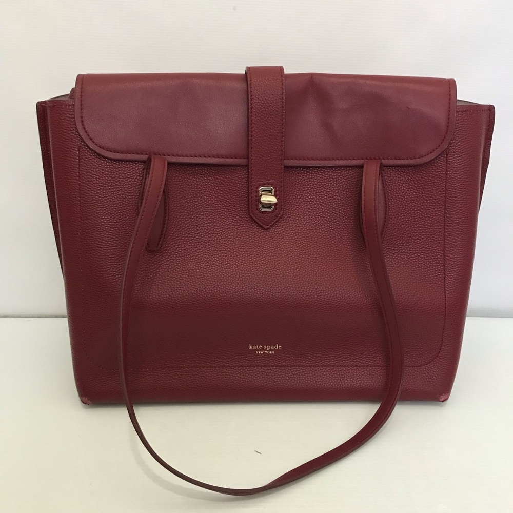 kate spade New York Red Leather Tote Bag